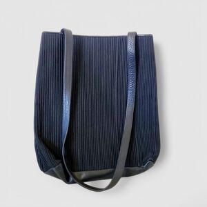 Sharif Americana Genuine Leather Minimalist  Pleated Luxury Tote Bag